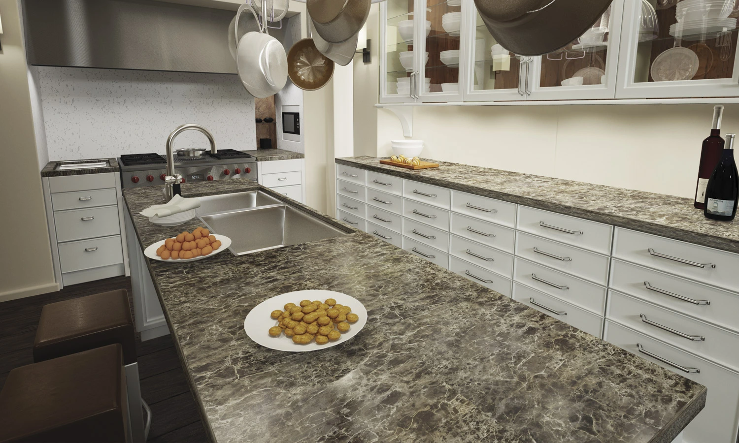 Стільниця LuxeForm W315 3050х900х38 мм 2U MR Вологостійка R6 Р WT Портор - 3