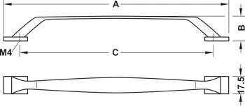 Мебельная ручка Hafele 15502200, латунь матовая, 135x27мм - 2