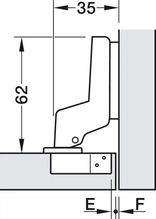 Петля Hafele METALLA внутренняя 48х6 110° 31190022, Никель - 2