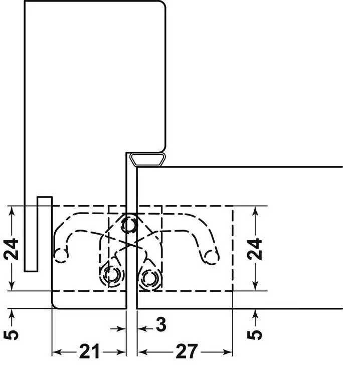Петля Hafele скрытая Anselmi 150 3D хромированная матовая 180° вес двери: 40 кг - 2