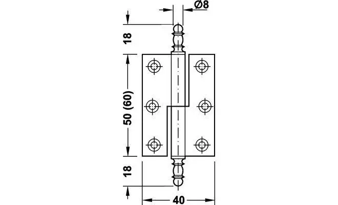 Петля Hafele карточная BLK60L 60мм левая 33009997, Черный - 2