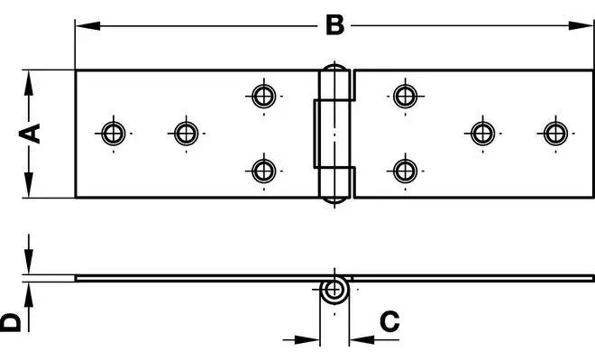 Петля Hafele карточная узкая 80х28, оцинкованная сталь 35431931 - 2