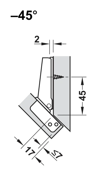 Петля Hafele METALLAMAT A 48х6 -45° 31639501, Никель - 2