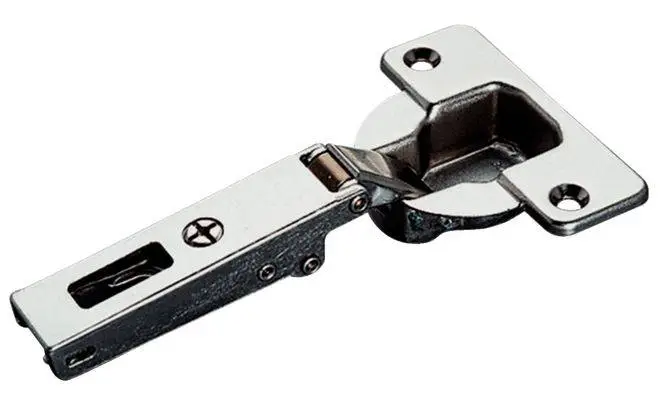 Петля DUOMATIC 94° накладная сталь никелированная толщина двери 40мм шаблон: 52/7.5 под шуруп
