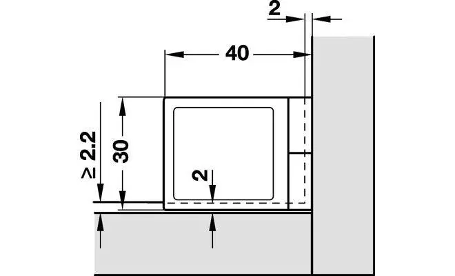 Завіса для скла з фіксатором 40х30 мм (хром) - 2