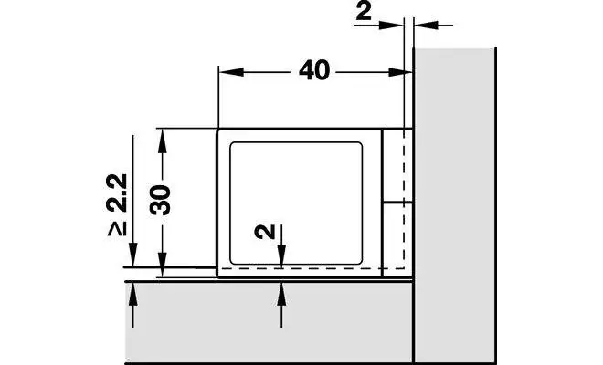 Завіса для скла з фіксатором, нікель - 2