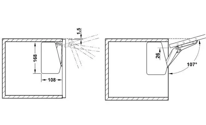 Підйомник FREE FLAP 1.7 107° модель B - 2