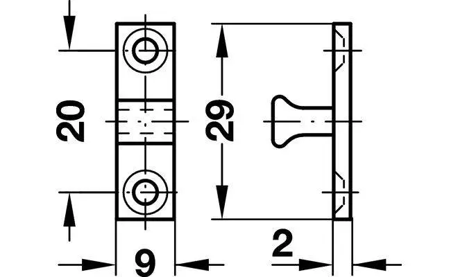 Защелка шариковая двойная латунь 49мм - 2