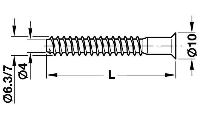 Конфирмат 7х50 мм, SW4, сталь, оцинкованный - 2