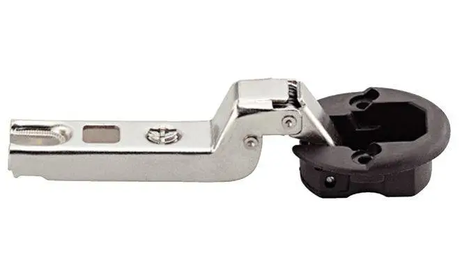 Комплект петлі METALLA MINI A 95° для скла 4-6мм півнакладна сталь/пластик нікельована/чорний+монтаж