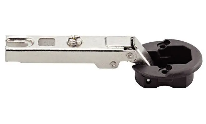 Комплект петли METALLA MINI A 95° для стекла 4-6мм накладная сталь/пластик никелированная/черный+мон