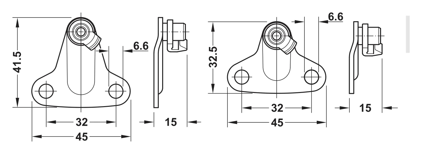 Крепление к корпусу сталь никелированная 373.66.694 37мм - 2