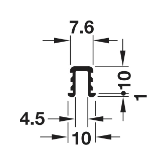Направляющая Hafele 400.44.302 2.0м, Черная - 2