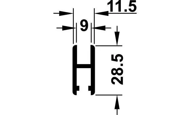 Шина/профиль ходовой Slido F-Line14 25A алюминий серебряный 5.0м - 2