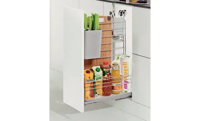 Выдвижной механизм CookingAGENT с доводчиком, серый, 260x489x625 мм. - 2