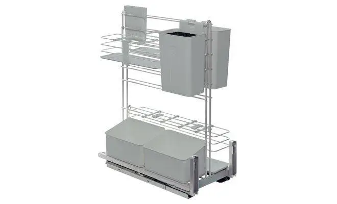 Выдвижной механизм CookingAGENT с доводчиком, серый, 260x489x625 мм.