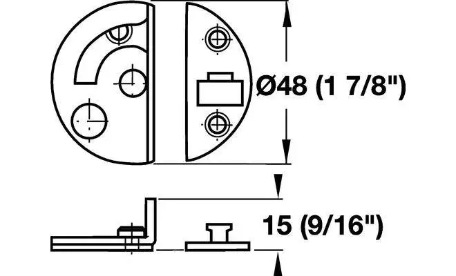 Защелка для столешницы сталь оцинкованный - 2