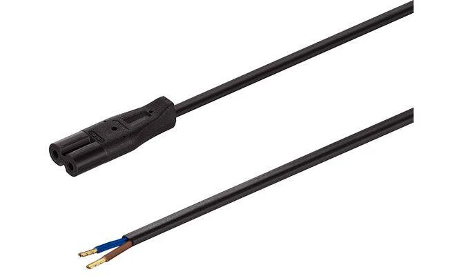 Шнур без вилки  чорний 2000 мм