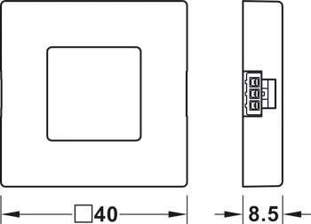 Выключатель LOOX сенсорный пластиковый серебряный 40х40х8.5мм - 2