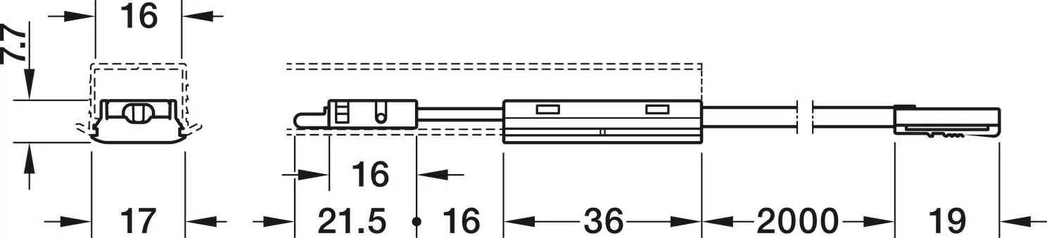 Диммер  Loox5 12 V 2-pin 60 Вт пластик срібний 2м - 2