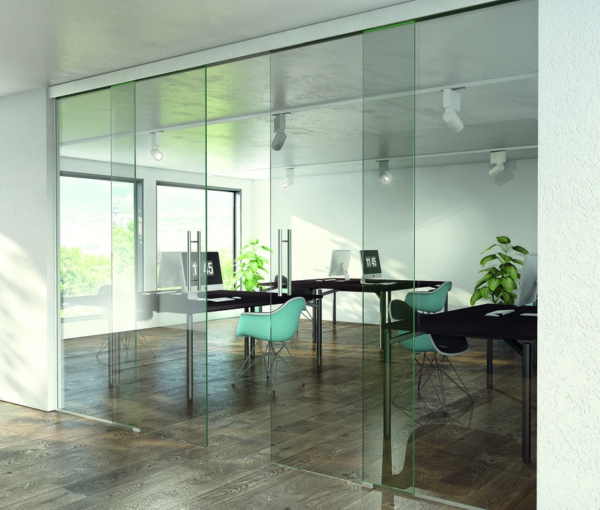 Комплект фурнитуры Slido D-Line11 80L для стекла с двусторонним демпфером