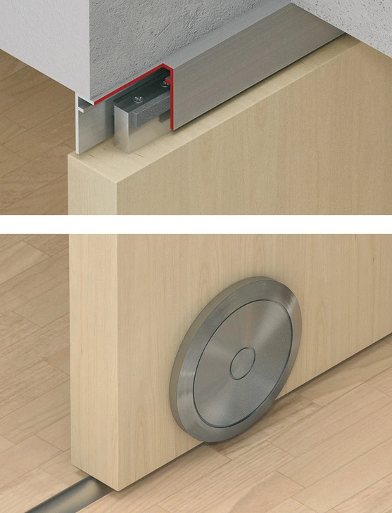 Комплект фурнитуры DESIGN 150-U нержавеющая сталь/ для 1-ого деревянного дверного полотна 150кг