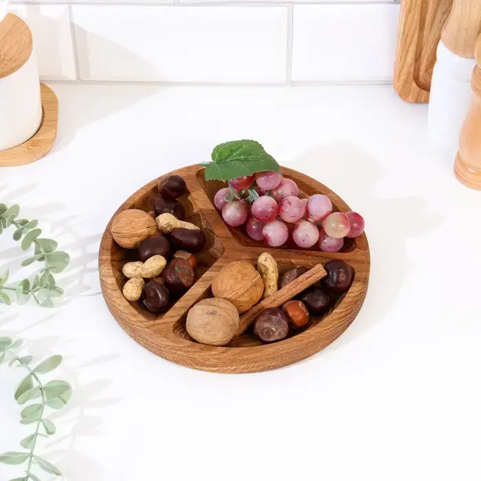 Менажница деревянная, 30см, Круглая