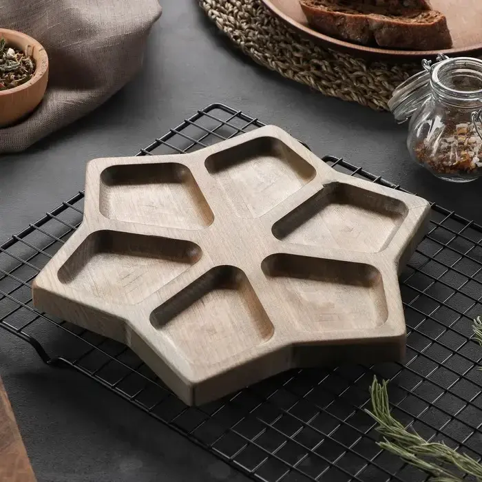 Менажница деревянная, 30см, Снежинка - 2