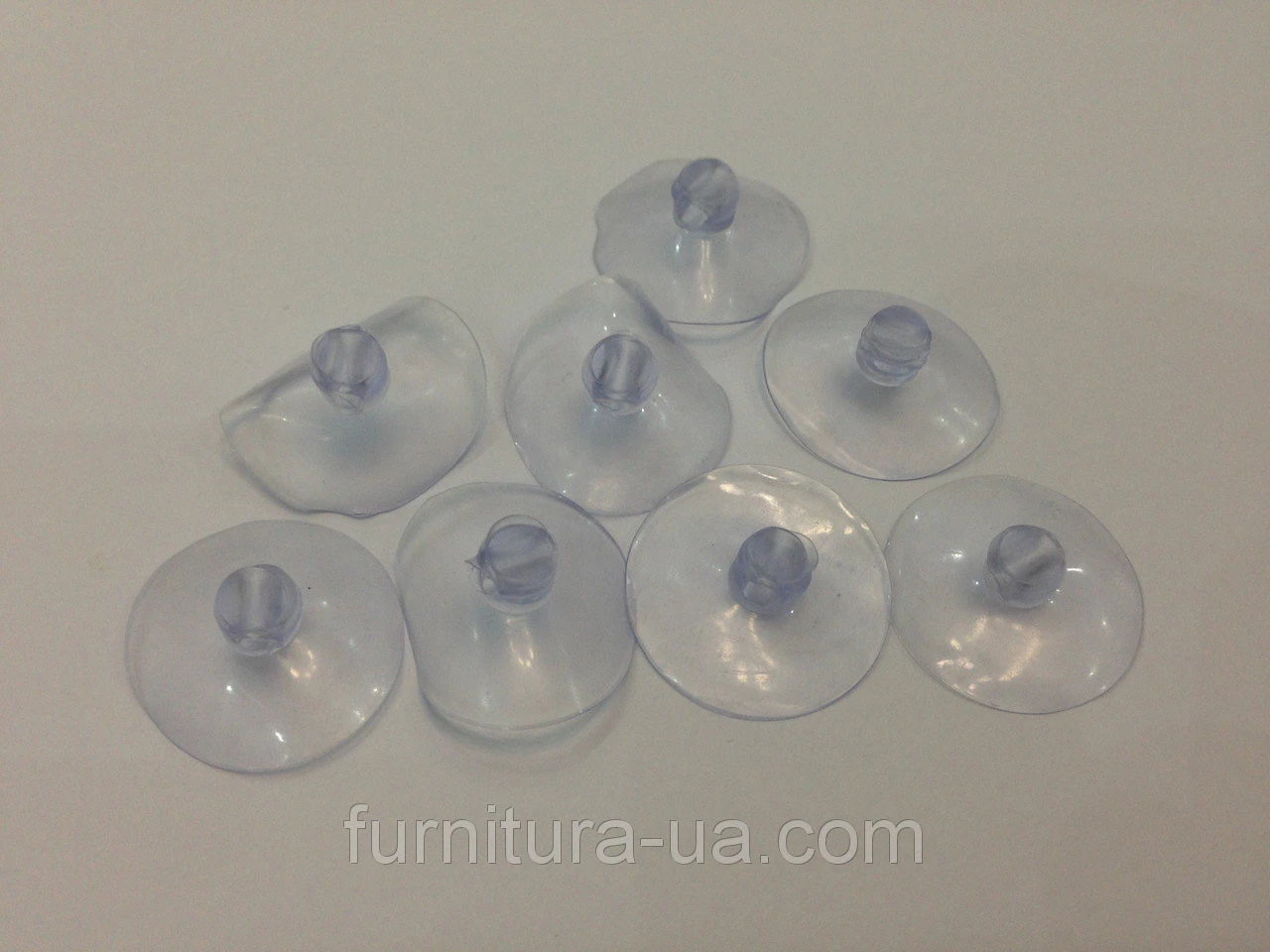 Присоска на скло із силікону одностороння діаметром 22 мм, прозора, кругла, кругла - 2