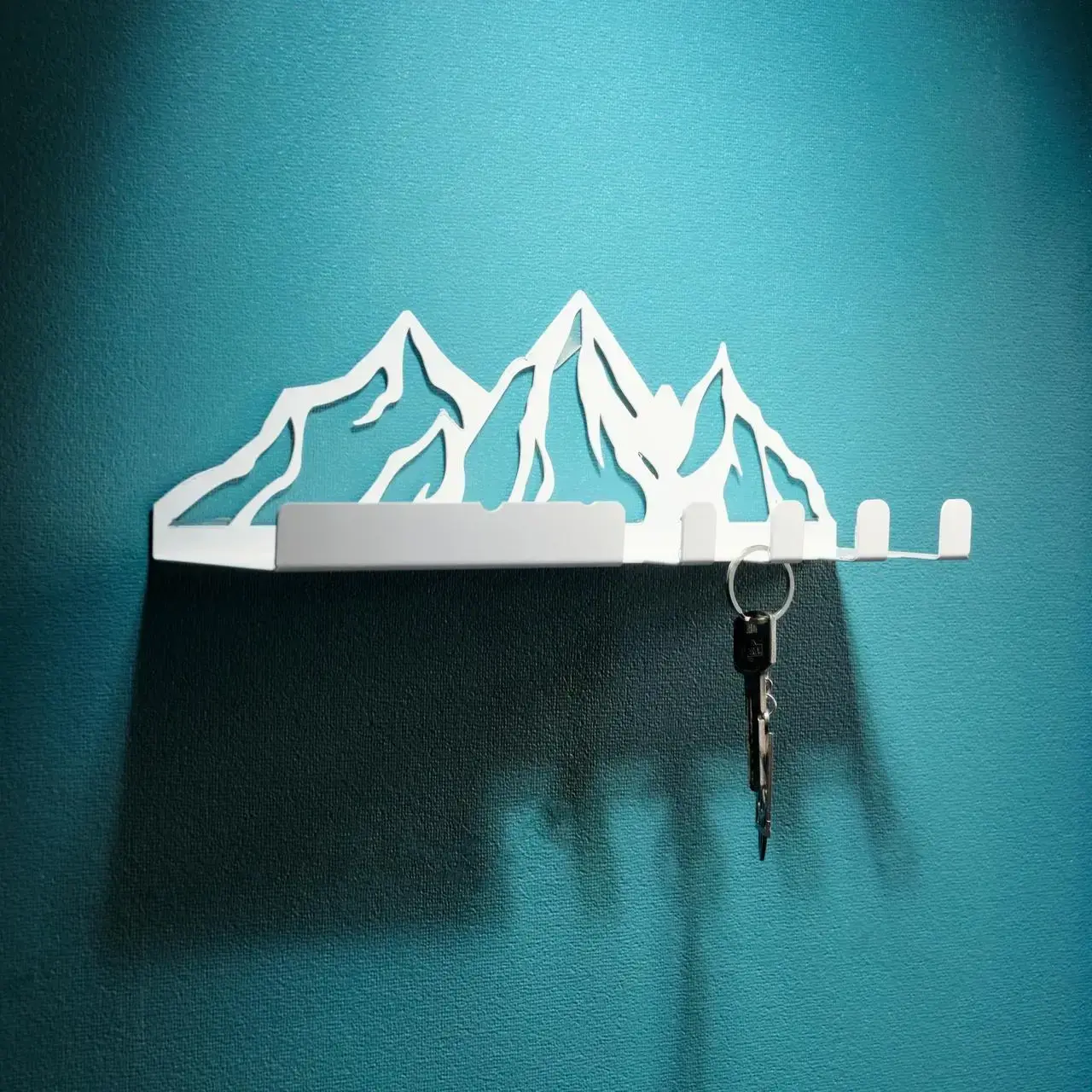 Ключниця настінна металева, 30х9.5х10см, Колір "білий", гори на 4 гачки