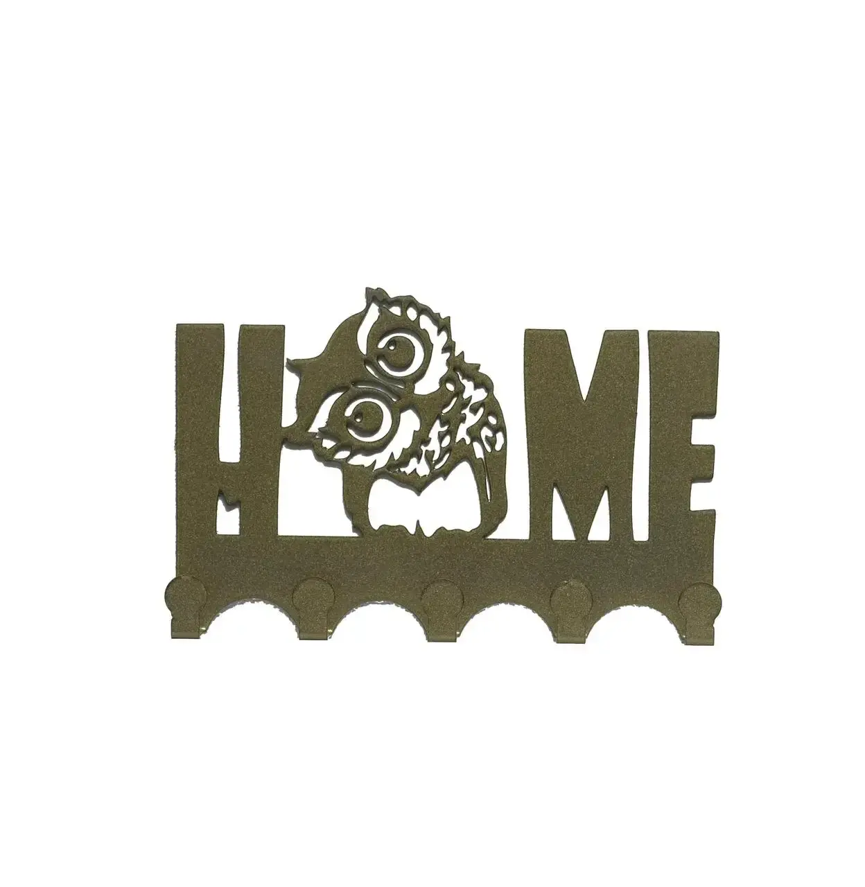 Ключниця настінна металева, 18.5х12см, Колір "золотий", Home на 5 гачків - 2