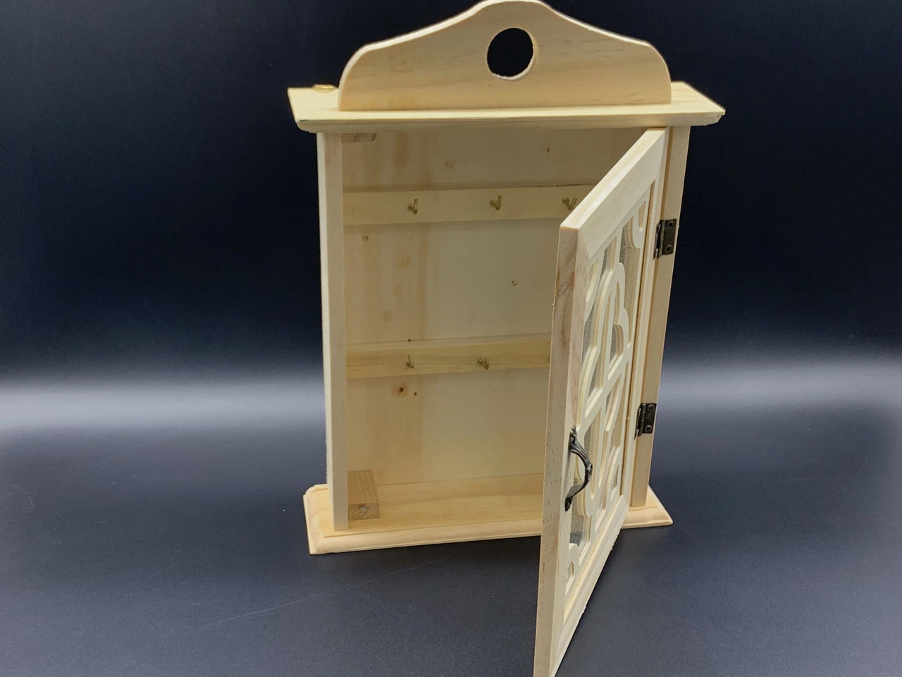 Ключниця настінна дерев'яна для декупажу, 27х16,5х5см, у формі будинку 6 гачків - 2