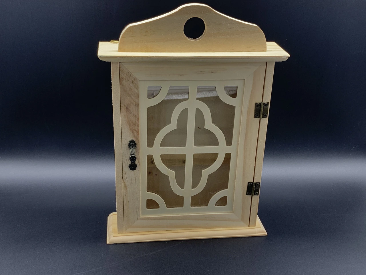 Ключниця настінна дерев'яна для декупажу, 27х16,5х5см, у формі будинку 6 гачків