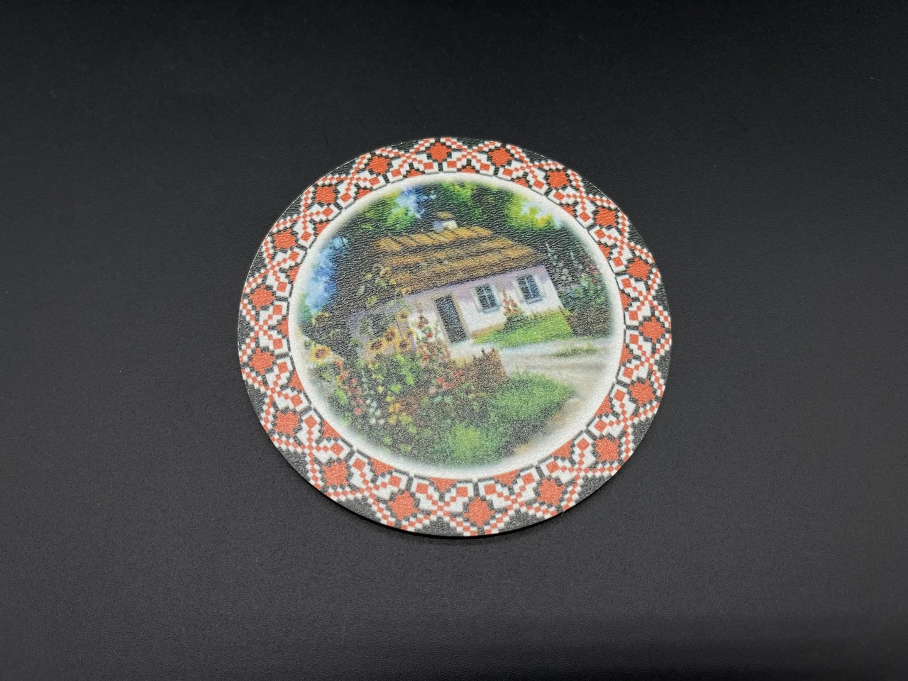 Костер під гарячий посуд із дерева з УФ-друком, 9,5см, "Будинок"