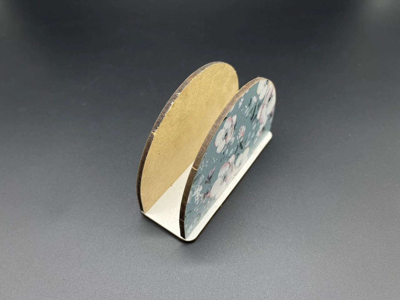 Серветница деревянная с УФ-печатью, 105х70мм, Цвет «бирюзовый», Цветы - 2