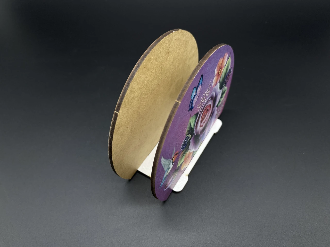 Серветница деревянная с УФ-печатью, 12х95мм, Цветы и колибри - 2