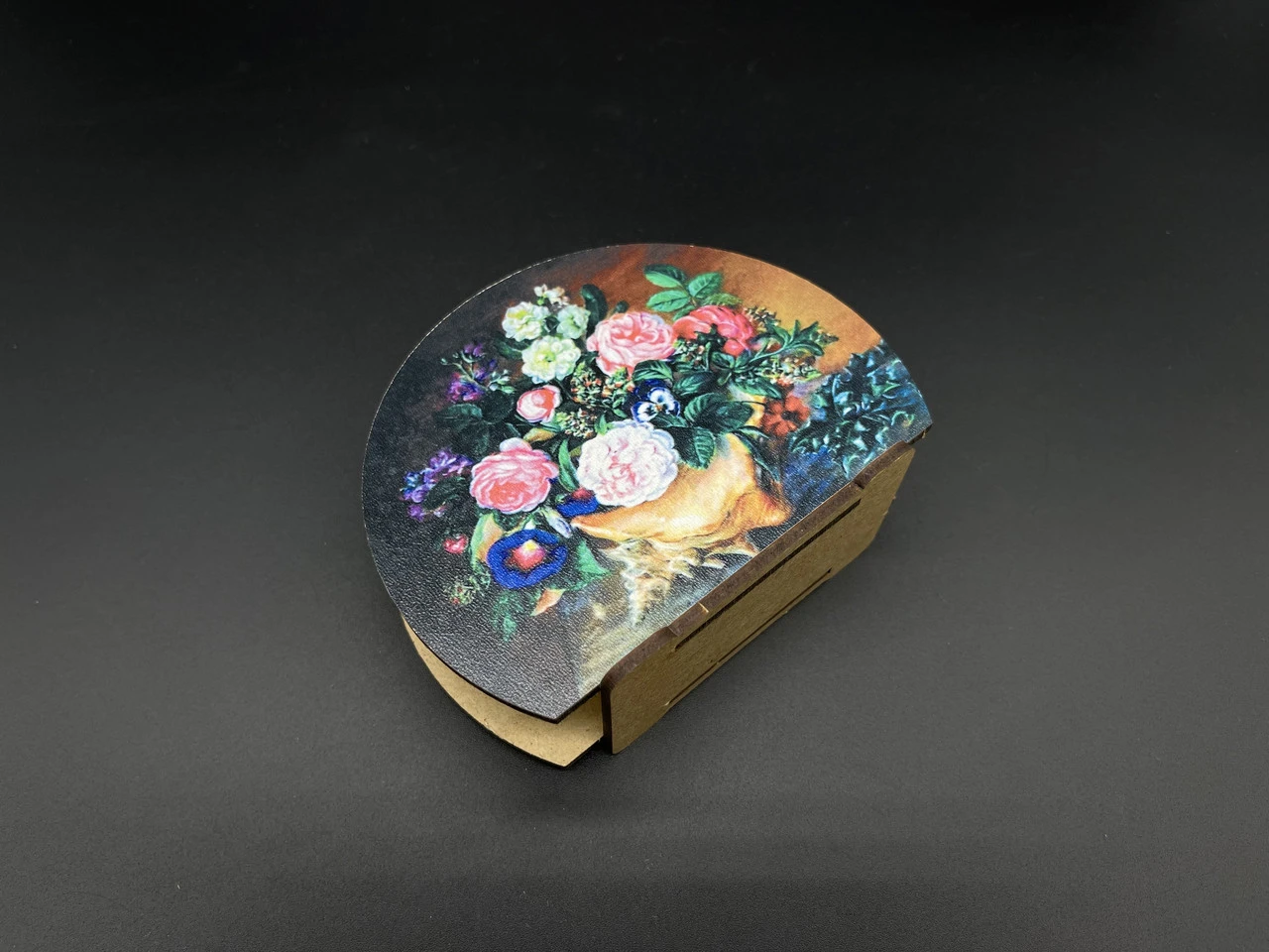 Серветница деревянная с УФ-печатью, 12х95мм, Букет