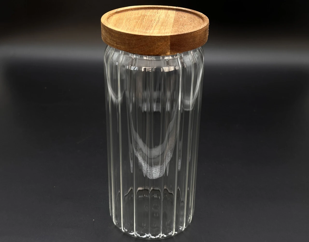 Скляна ємність для зберігання, 9х20см, Прозора