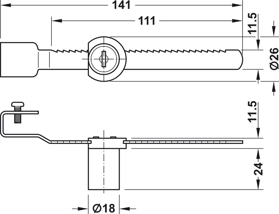Замок Hafele 233.20.220 для скляних дверей Хром - 2
