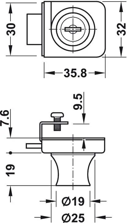 Замок-задвижка Hafele для стеклянных дверей 5–8 мм Econo Хром полированный - 2