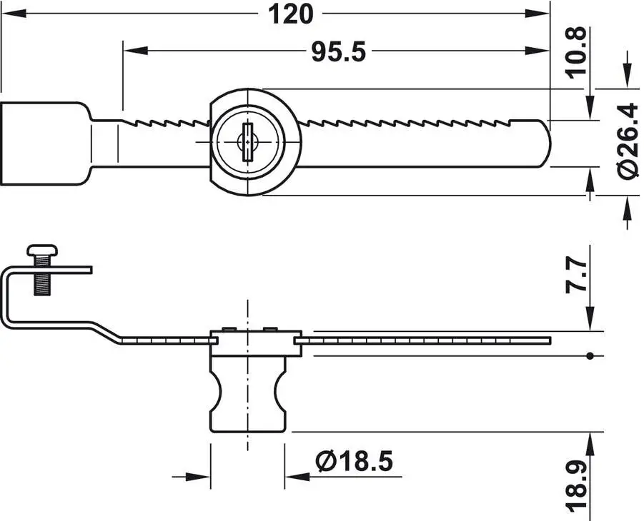 Замок Hafele 3-6 мм Econo 233.20.450 Хром полированный - 2