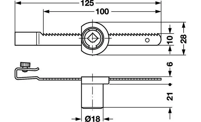 Замок пилка Hafele для скла SYMO 233.44.600 Нікель матовий - 2