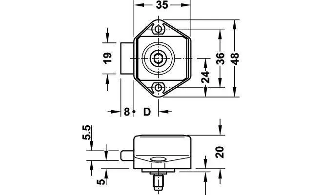 Накладной замок-защелка Hafele Push-Lock Mini BRN 211.61.106 15 мм Коричневый - 2
