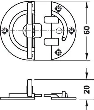 Защіпка для стільниці 60 мм жовтий хром 64248530 - 2