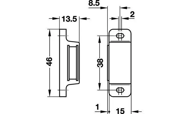 Фіксатор меблевий магнітний 3-4 кг коричневий 24626113 - 2