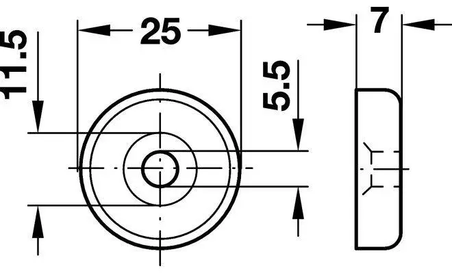 Фіксатор меблевий Hafele магнітний D25х7 мм 4 кг 1 шт (246.86.025) - 2