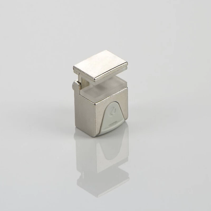 Полкодержатель Italiana Ferramenta KUBIC (основа) 4-8мм под запрессовку  Никель/Белый - 2