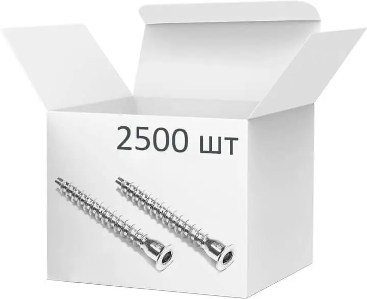 Конфірмат Hafele BASIC 6.3 х 50 мм SW4 сталь оцинкована 2500 шт (264.53.193)