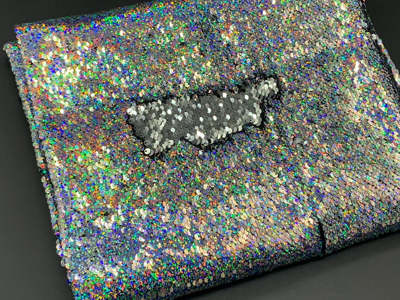 Ткань пайеточная, двусторонняя, Цвет «радуга»