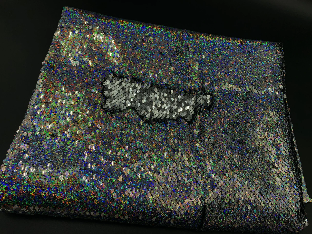 Ткань пайеточная, двусторонняя, Цвет «радуга» - 2